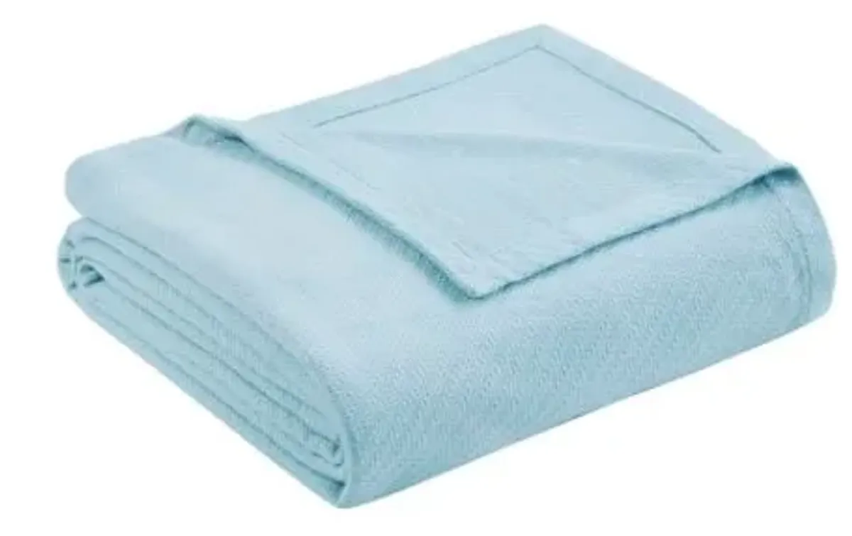 Olliix by Madison Park Liquid Cotton Blue Twin Blanket