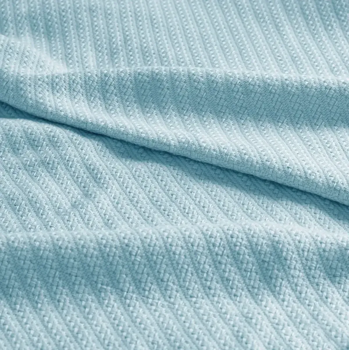 Olliix by Madison Park Liquid Cotton Blue King Blanket