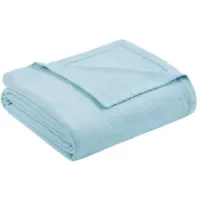 Olliix by Madison Park Liquid Cotton Blue King Blanket
