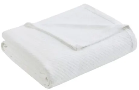 Olliix by Madison Park Liquid Cotton White Twin Blanket