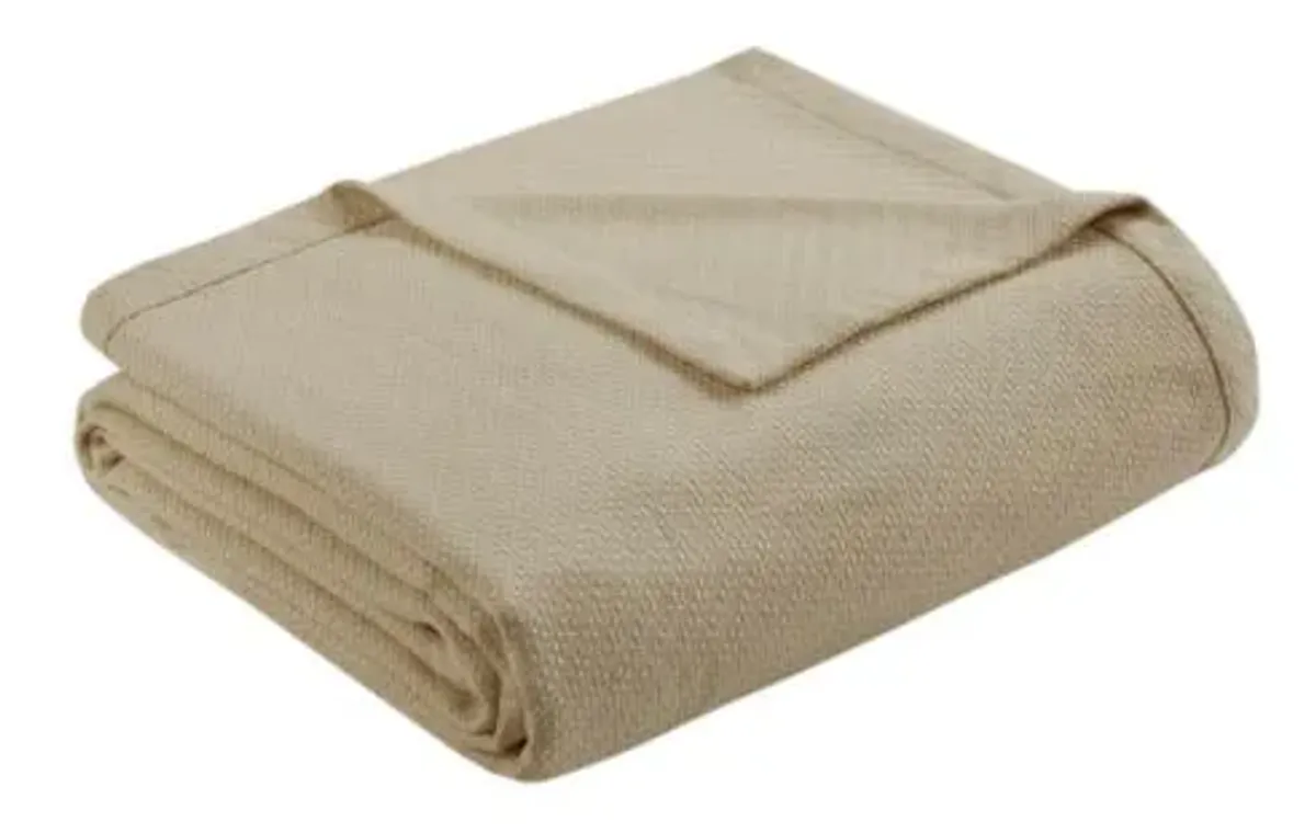 Olliix by Madison Park Liquid Cotton Linen Twin Blanket