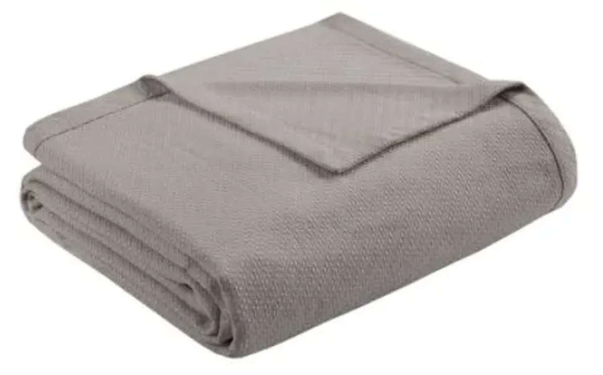 Olliix by Madison Park Liquid Cotton Grey Twin Blanket