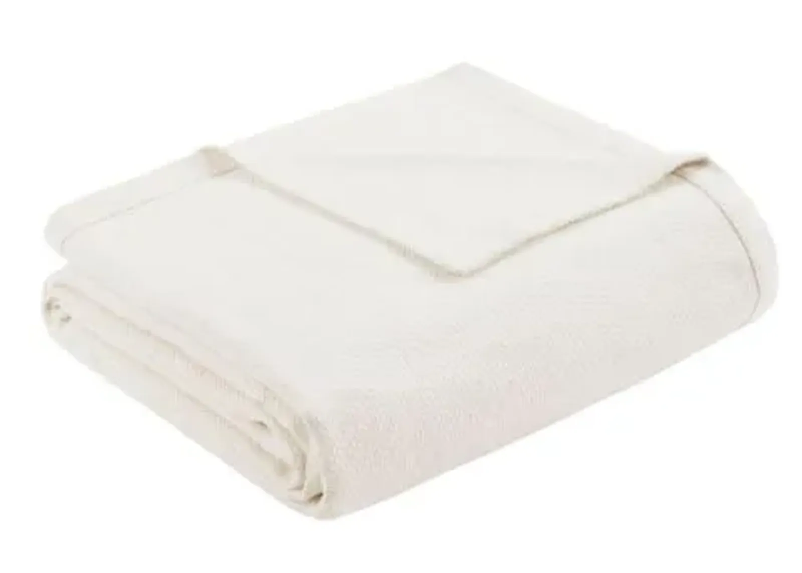 Olliix by Madison Park Liquid Cotton Ivory Twin Blanket