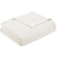 Olliix by Madison Park Liquid Cotton Ivory Full/Queen Blanket