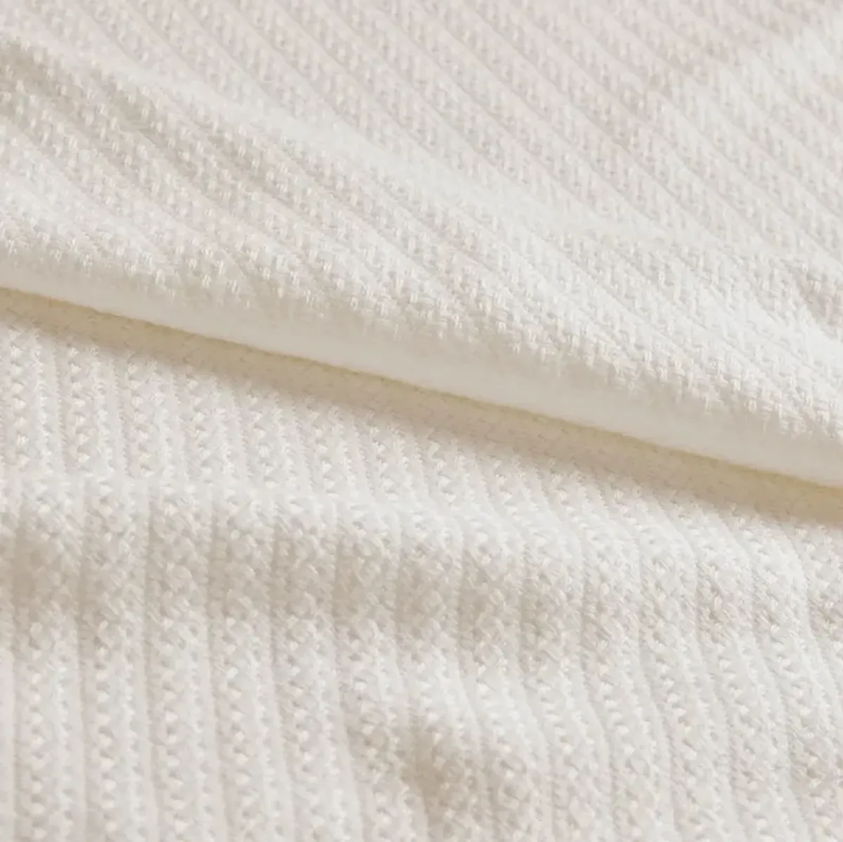 Olliix by Madison Park Liquid Cotton Ivory King Blanket
