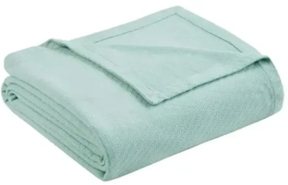 Olliix by Madison Park Liquid Cotton Seafoam Twin Blanket