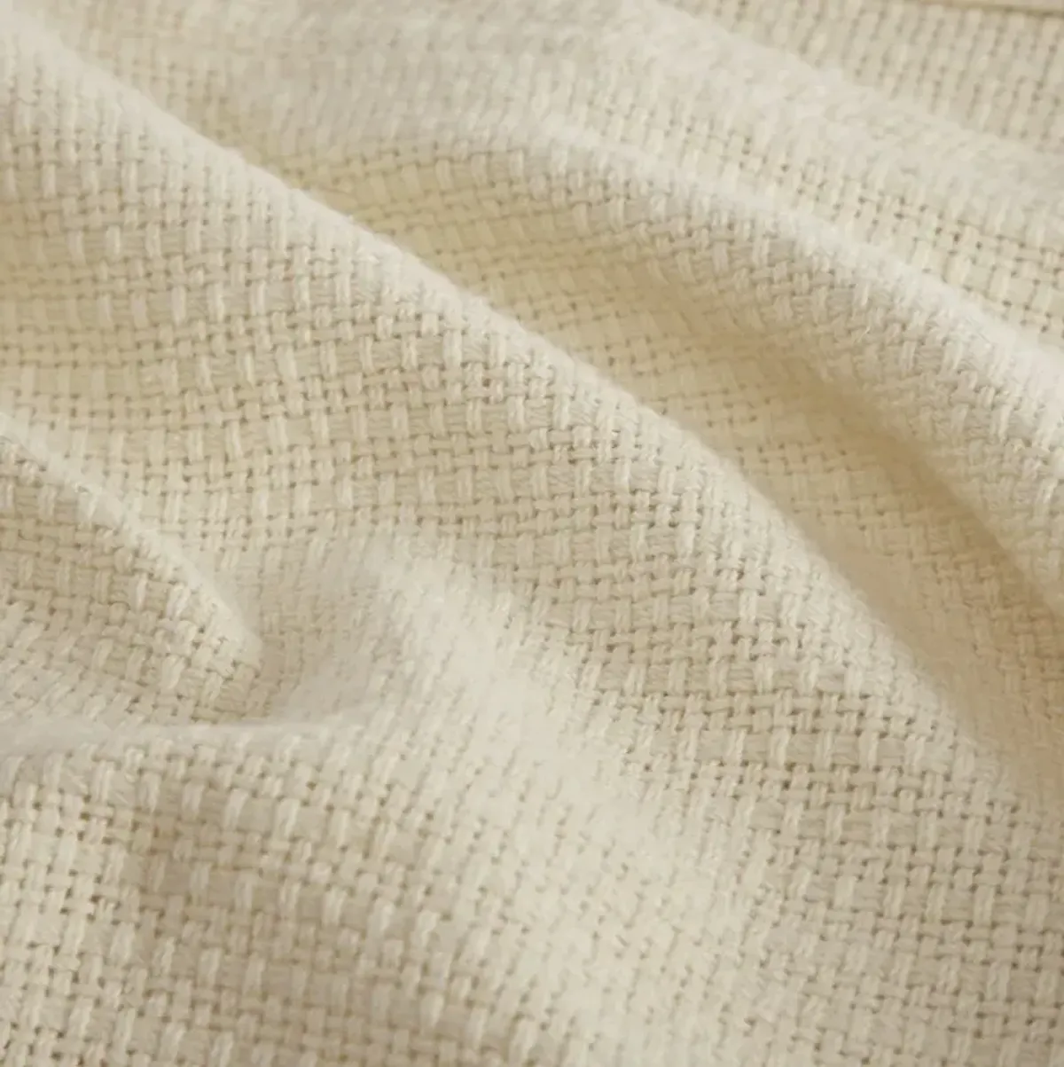 Olliix by Madison Park Freshspun Basketweave Natural King Cotton Blanket