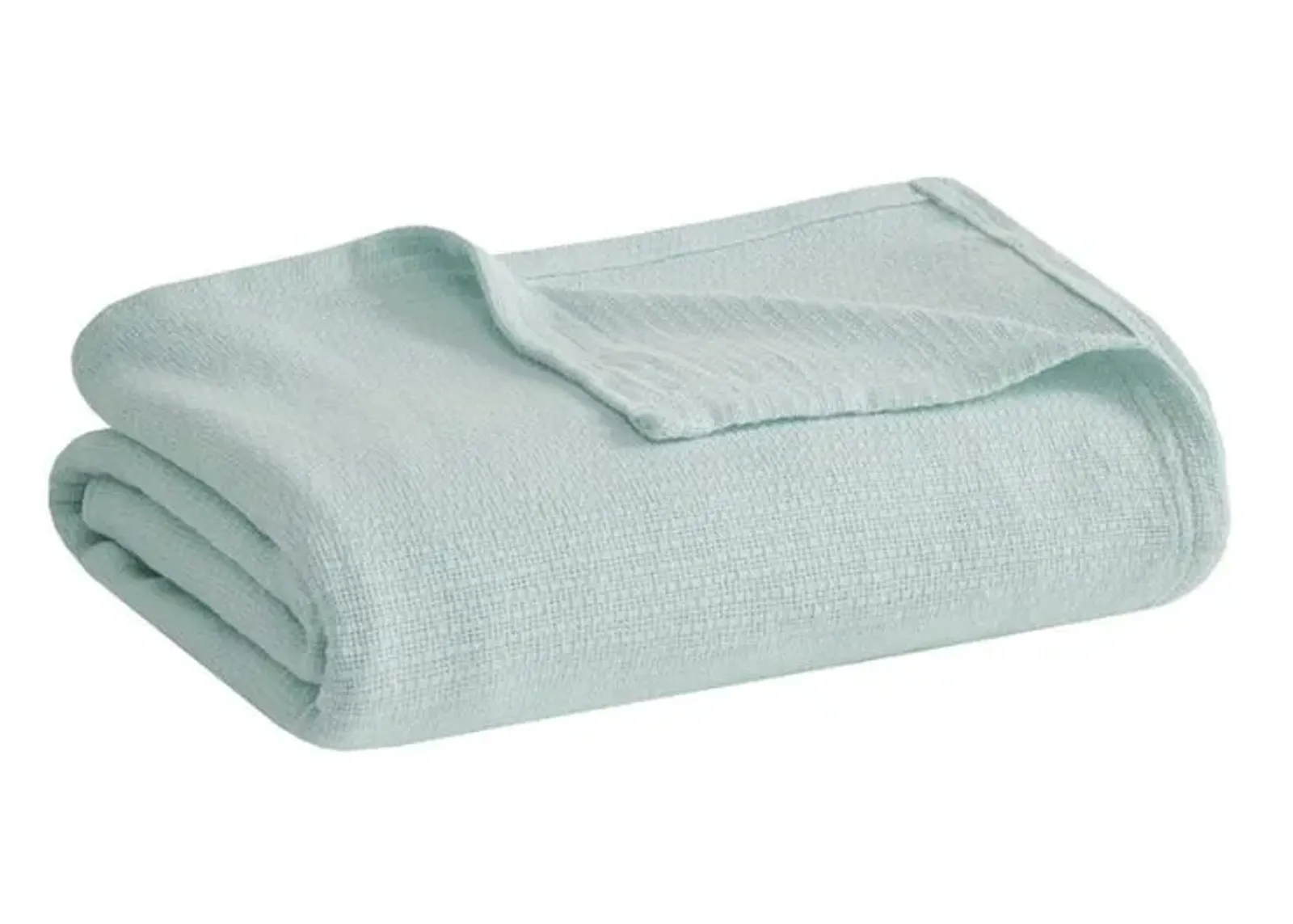 Olliix by Madison Park Freshspun Basketweave Blue Twin Cotton Blanket