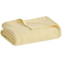 Olliix by Madison Park Freshspun Basketweave Yellow Full/Queen Cotton Blanket