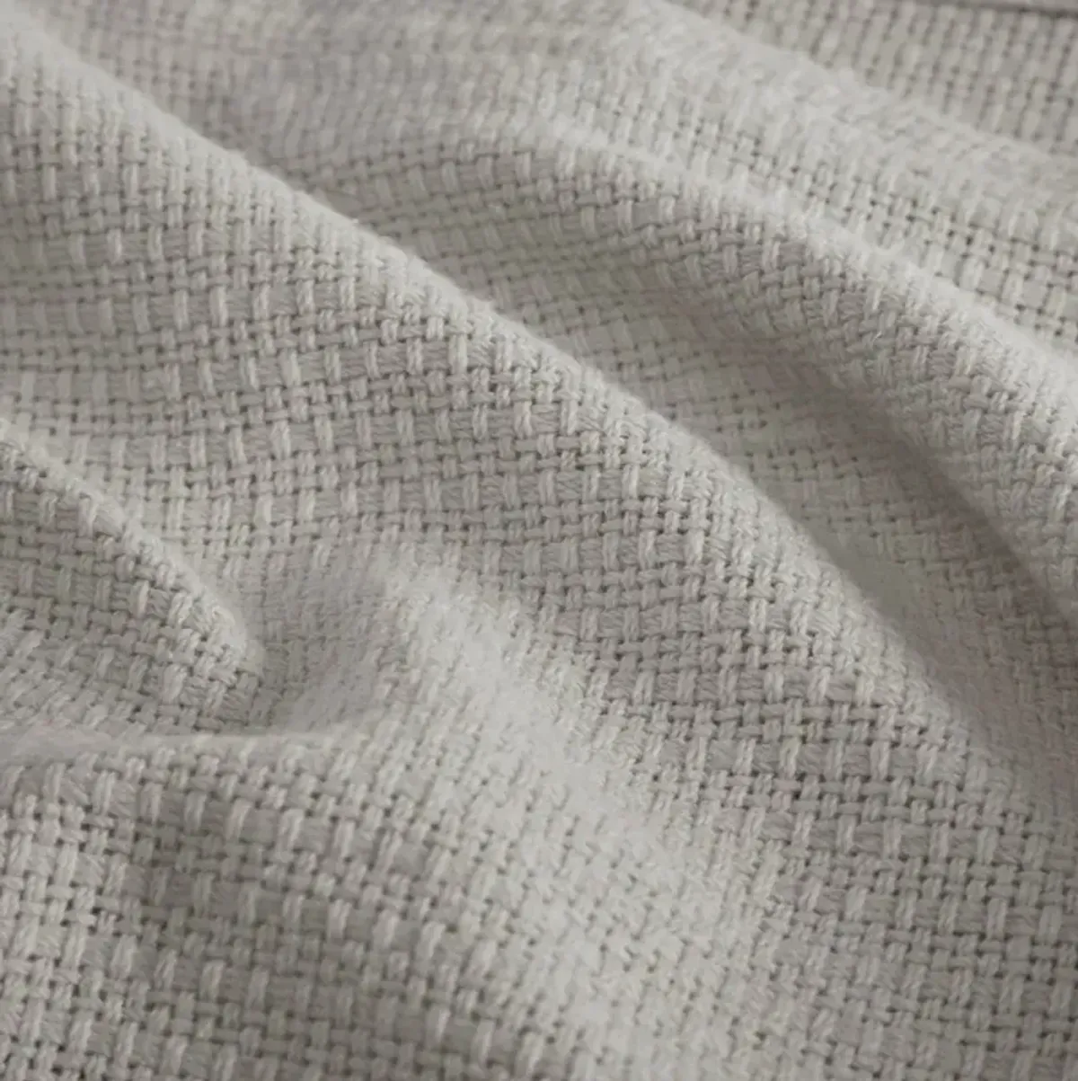 Olliix by Madison Park Freshspun Basketweave Grey Twin Cotton Blanket