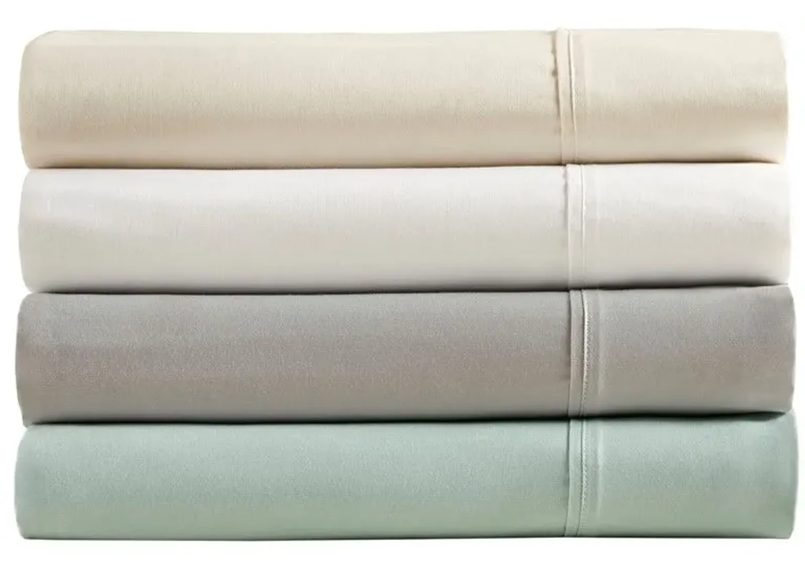 Olliix by Beautyrest White Full 400 Thread Count Wrinkle Resistant Cotton Sateen Sheet Set