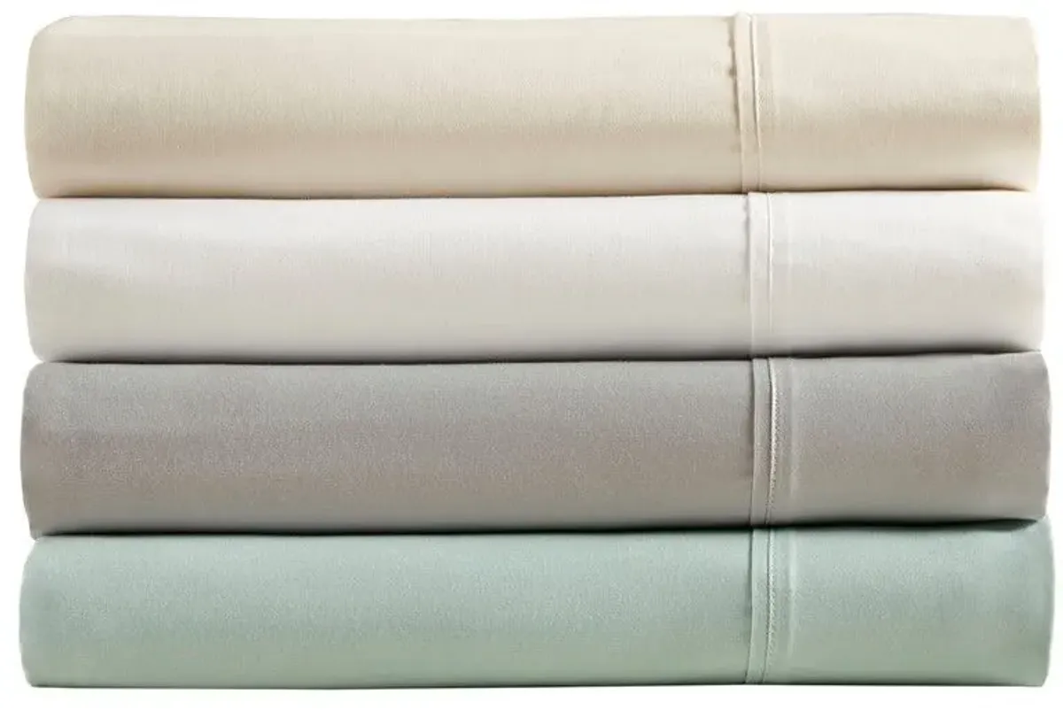 Olliix by Beautyrest White Full 400 Thread Count Wrinkle Resistant Cotton Sateen Sheet Set