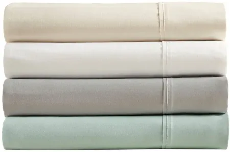 Olliix by Beautyrest White Full 400 Thread Count Wrinkle Resistant Cotton Sateen Sheet Set