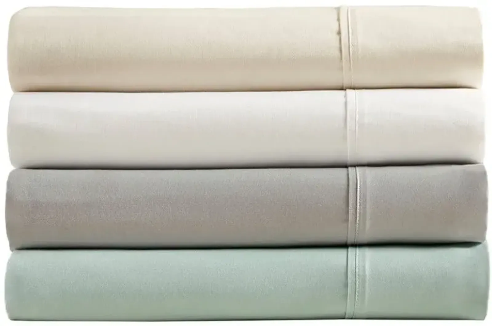 Olliix by Beautyrest Ivory Queen 400 Thread Count Wrinkle Resistant Cotton Sateen Sheet Set