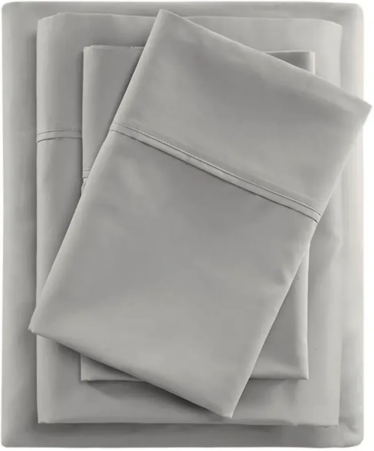 Olliix by Beautyrest Grey King 400 Thread Count Wrinkle Resistant Cotton Sateen Sheet Set