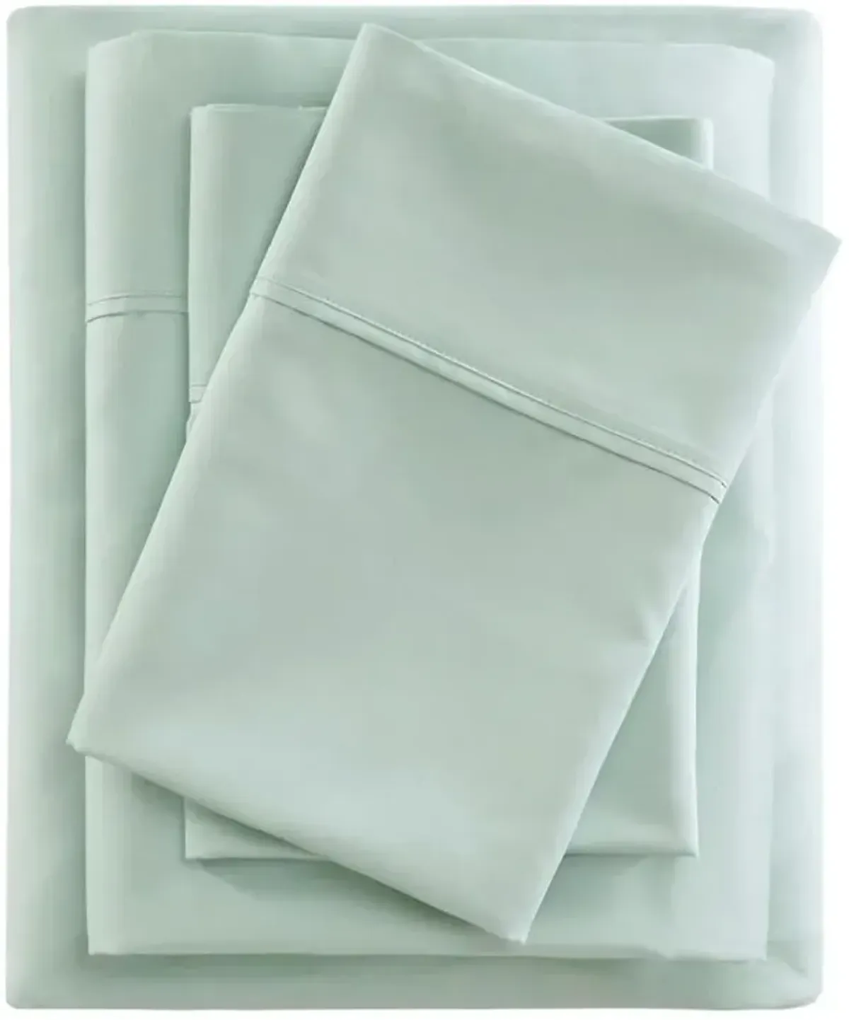 Olliix by Beautyrest Seafoam Full 400 Thread Count Wrinkle Resistant Cotton Sateen Sheet Set