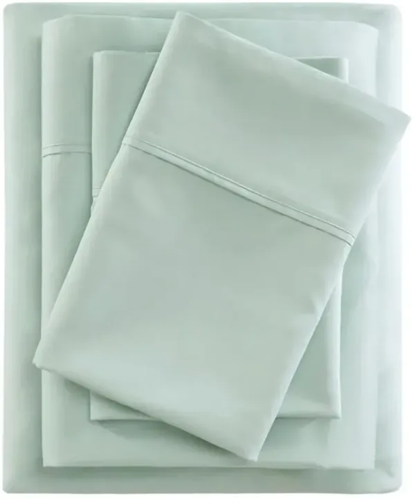 Olliix by Beautyrest Seafoam Full 400 Thread Count Wrinkle Resistant Cotton Sateen Sheet Set