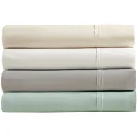 Olliix by Beautyrest Seafoam King 400 Thread Count Wrinkle Resistant Cotton Sateen Sheet Set