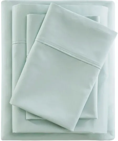 Olliix by Beautyrest Seafoam Queen 600 Thread Count Cooling Cotton Rich Sheet Set