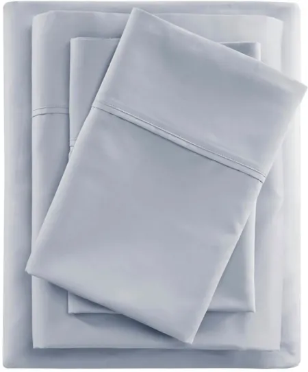Olliix by Beautyrest Blue Queen 600 Thread Count Cooling Cotton Rich Sheet Set