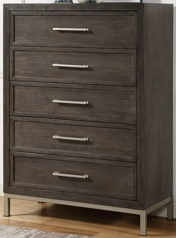 Steve Silver Co. Broomfield Warm Walnut/Metal Chest