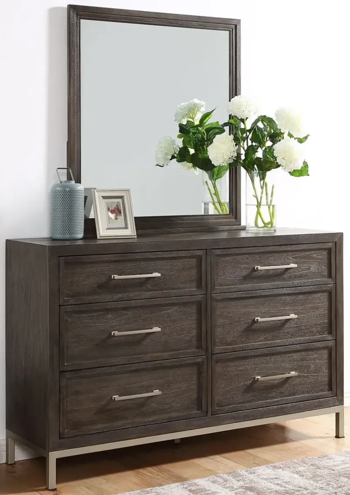 Steve Silver Co. Broomfield Warm Walnut/Glass Mirror