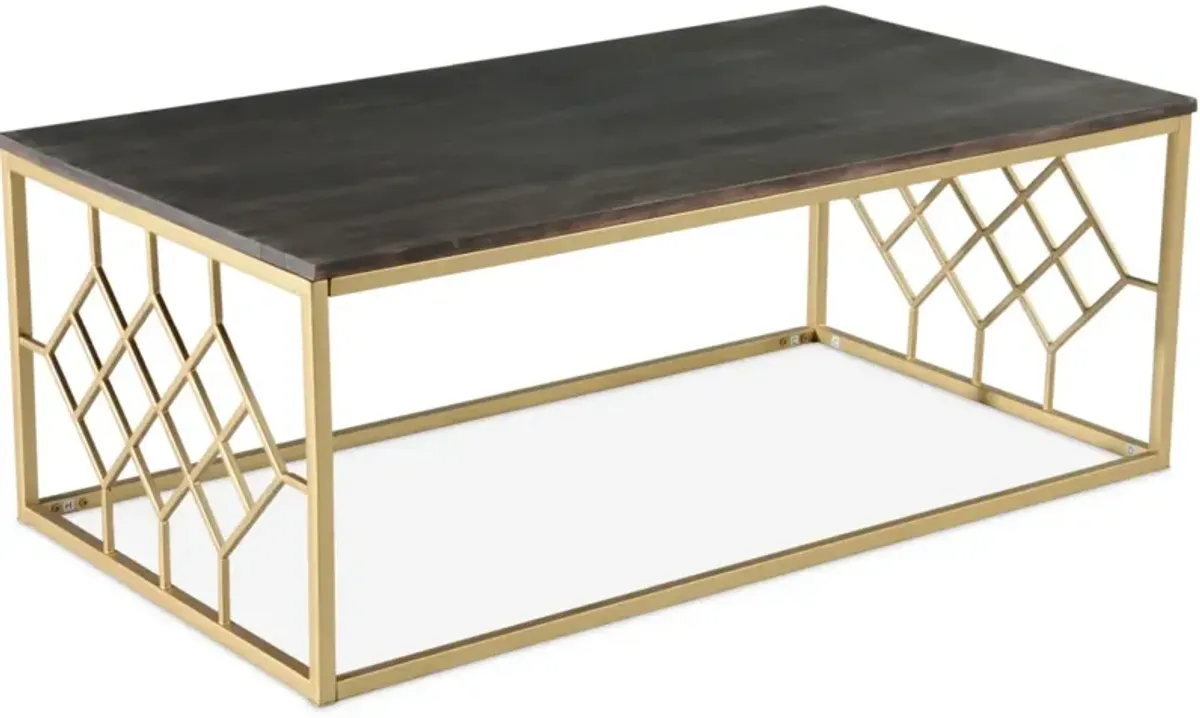 Steve Silver Co. Beatrix Walnut/Brass Cocktail Table