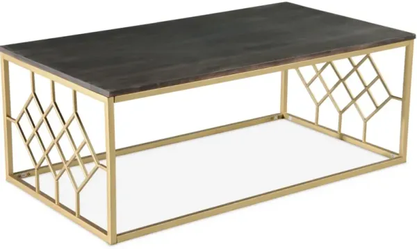 Steve Silver Co. Beatrix Walnut/Brass Cocktail Table