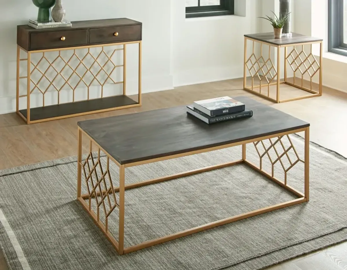 Steve Silver Co. Beatrix Walnut/Brass End Table