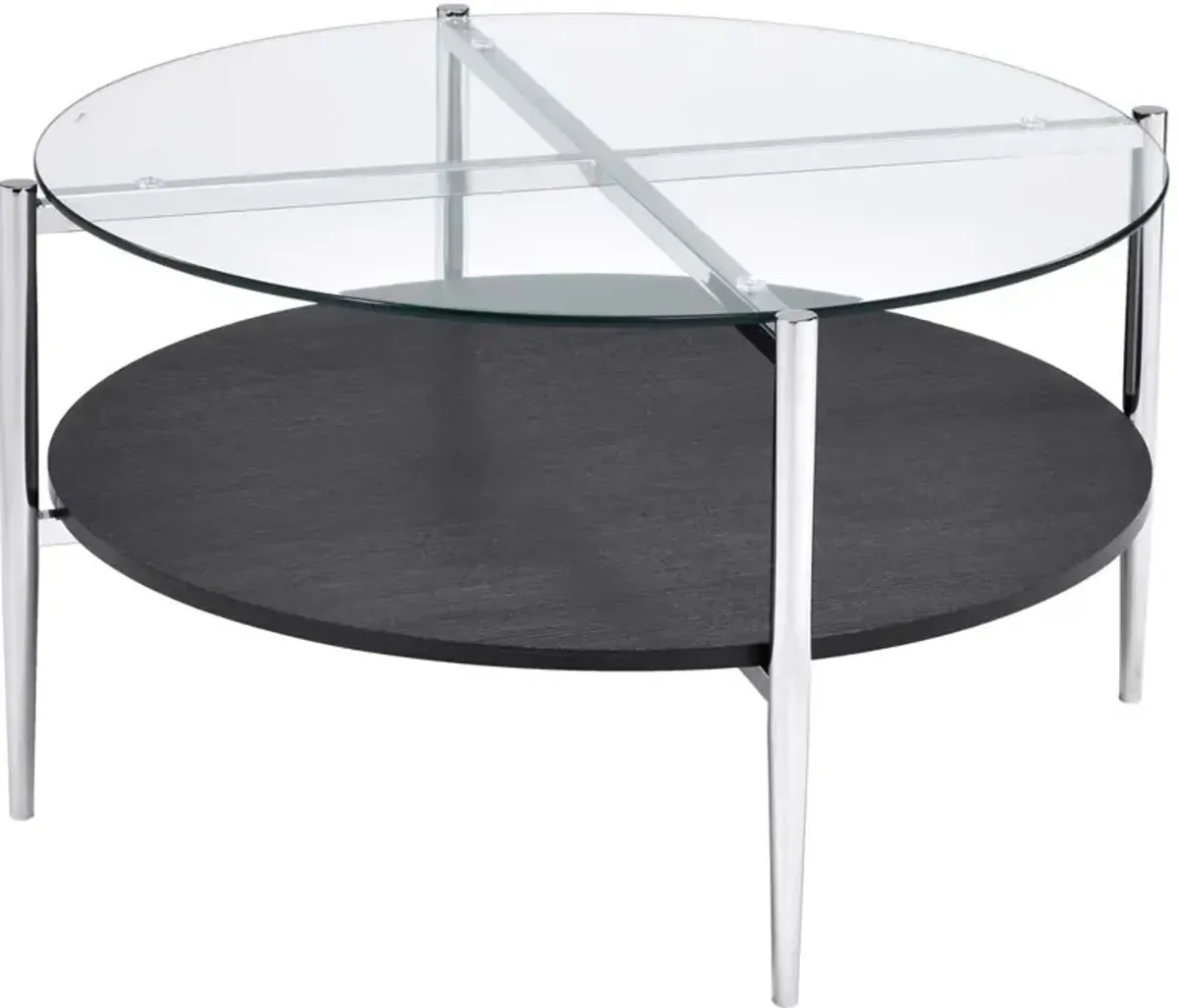 Steve Silver Co. Bayliss Merlot Chrome and Glass Cocktail Table