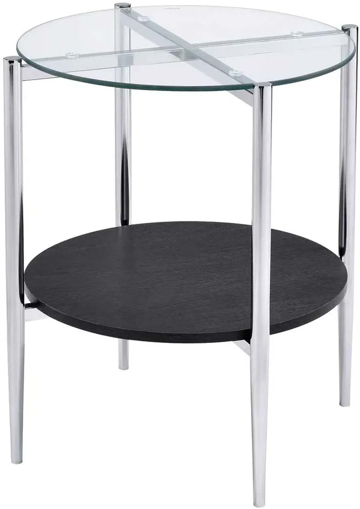 Steve Silver Co. Bayliss Merlot Chrome and Glass End Table