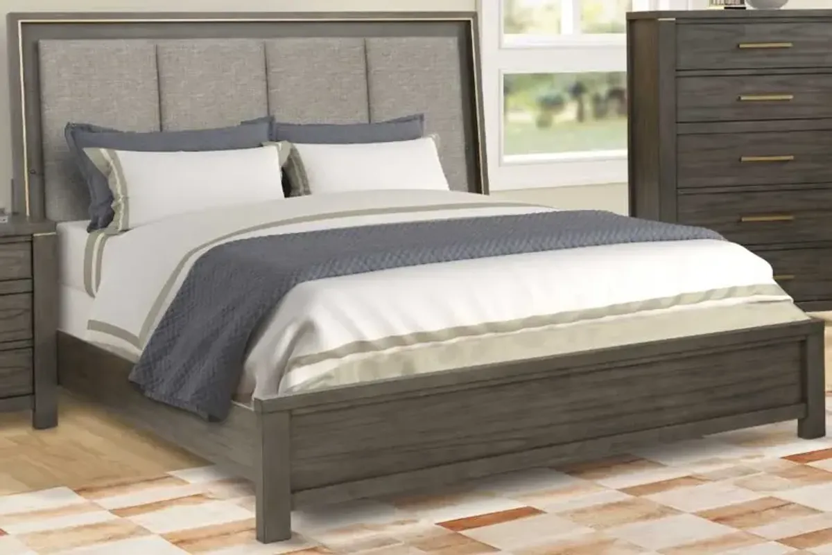 Lifestyle 8481A Gray King Panel Bed