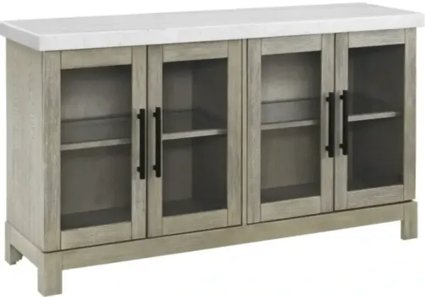 Steve Silver Co. Carena Wheat/White Sideboard with Touch Lighting