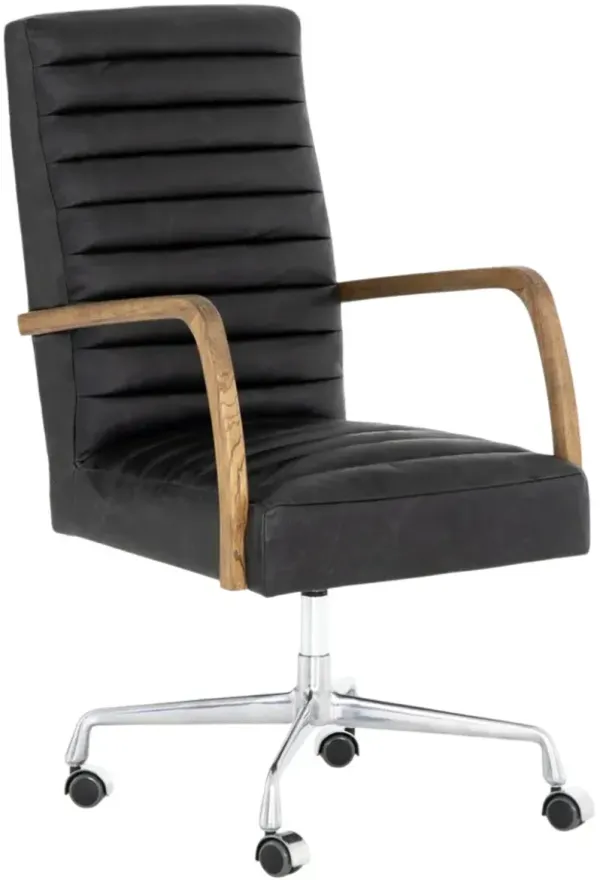 Four Hands Bryson Durango Smoke Channeled Desk Chair