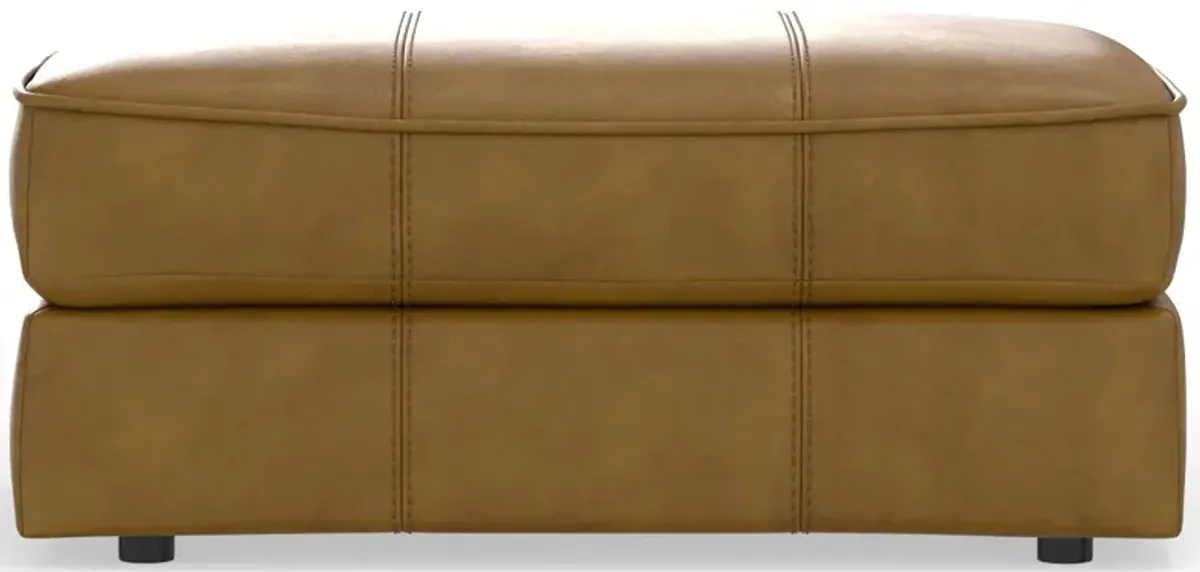 iAmerica Caramel Camilla Leather Ottoman
