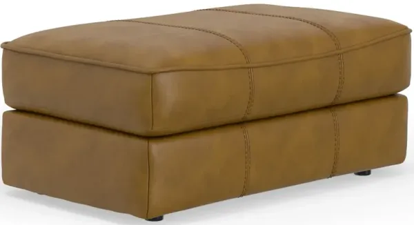 iAmerica Caramel Camilla Leather Ottoman