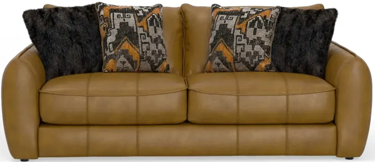 iAmerica Caramel Camilla Leather Sofa