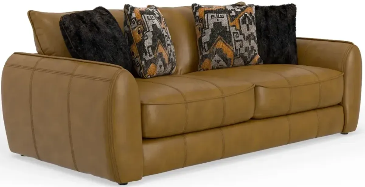 iAmerica Caramel Camilla Leather Sofa