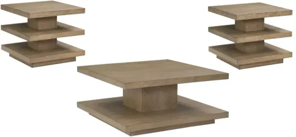 Steve Silver Co. Canyon 3-Piece Weathered Sand Occasional Table Set