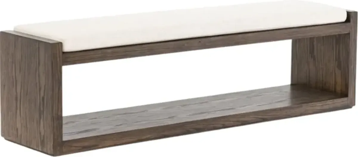 Four Hands Edmon Savile Flax/Warm Oak Bench