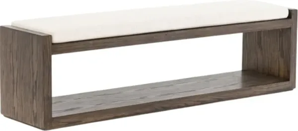 Four Hands Edmon Savile Flax/Warm Oak Bench