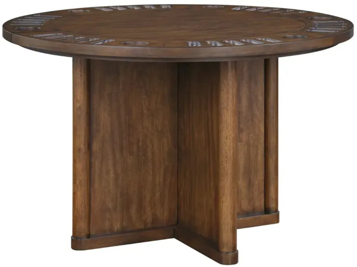 Steve Silver Co. Cambridge Burnished Chestnut Dining Table with Removable Folding Game Top