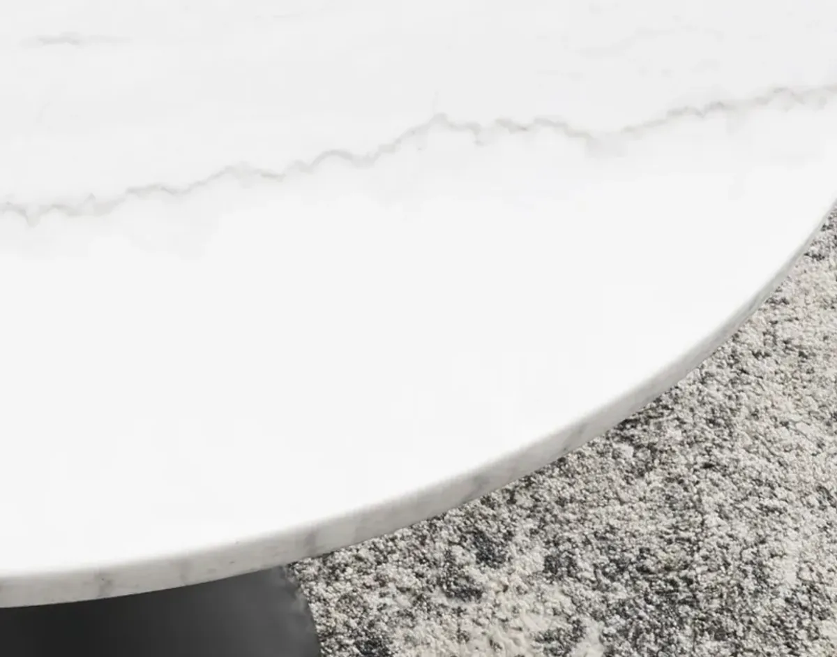 Steve Silver Co. Conrad White Dining Table with Black Base