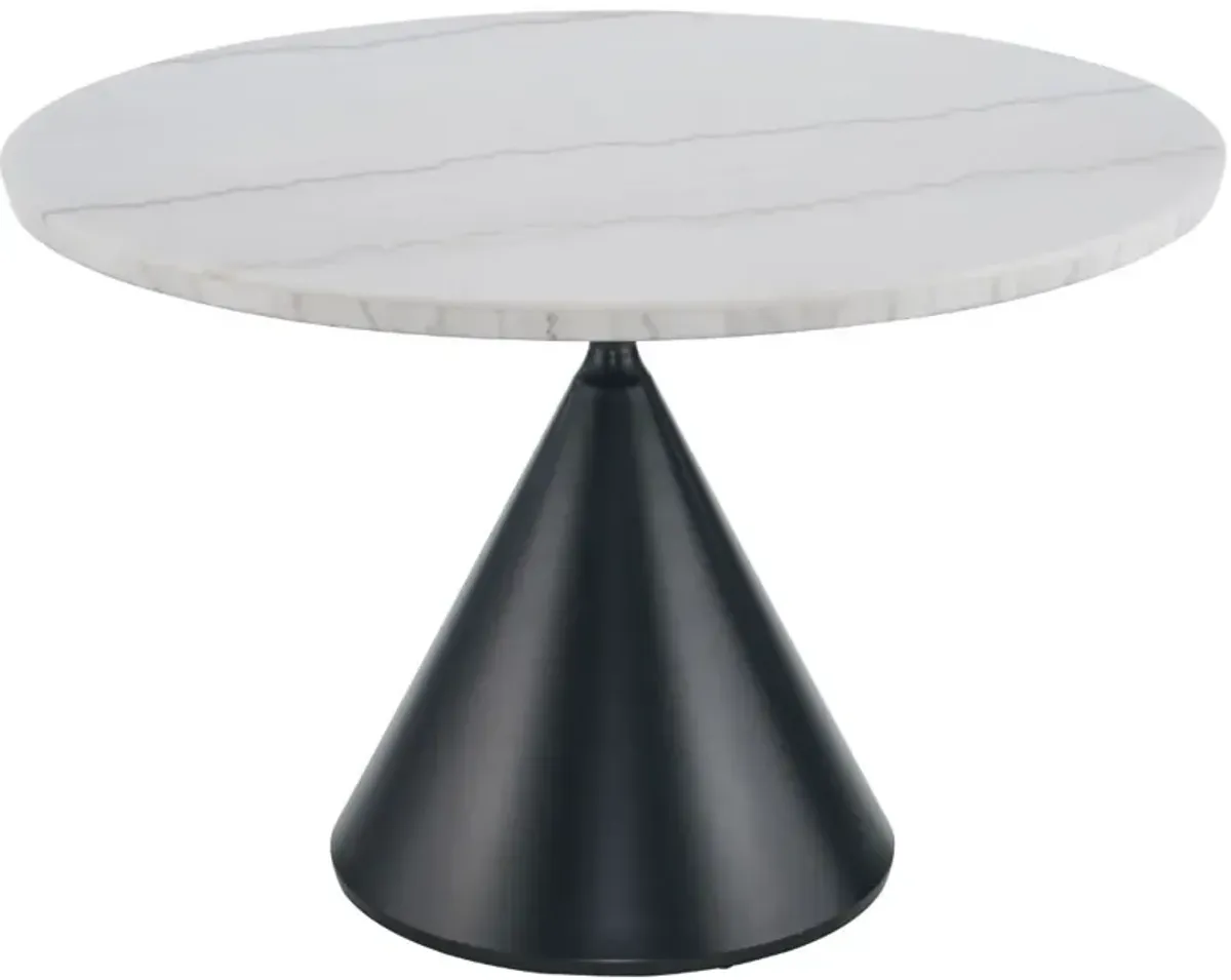 Steve Silver Co. Conrad White Dining Table with Black Base