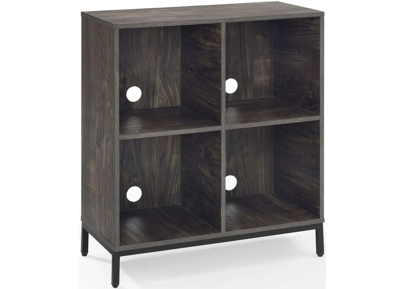 Crosley Furniture® Jacobsen Brown Ash/Matte Black Record Storage Cube Bookcase