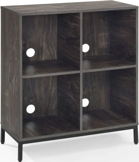 Crosley Furniture® Jacobsen Brown Ash/Matte Black Record Storage Cube Bookcase