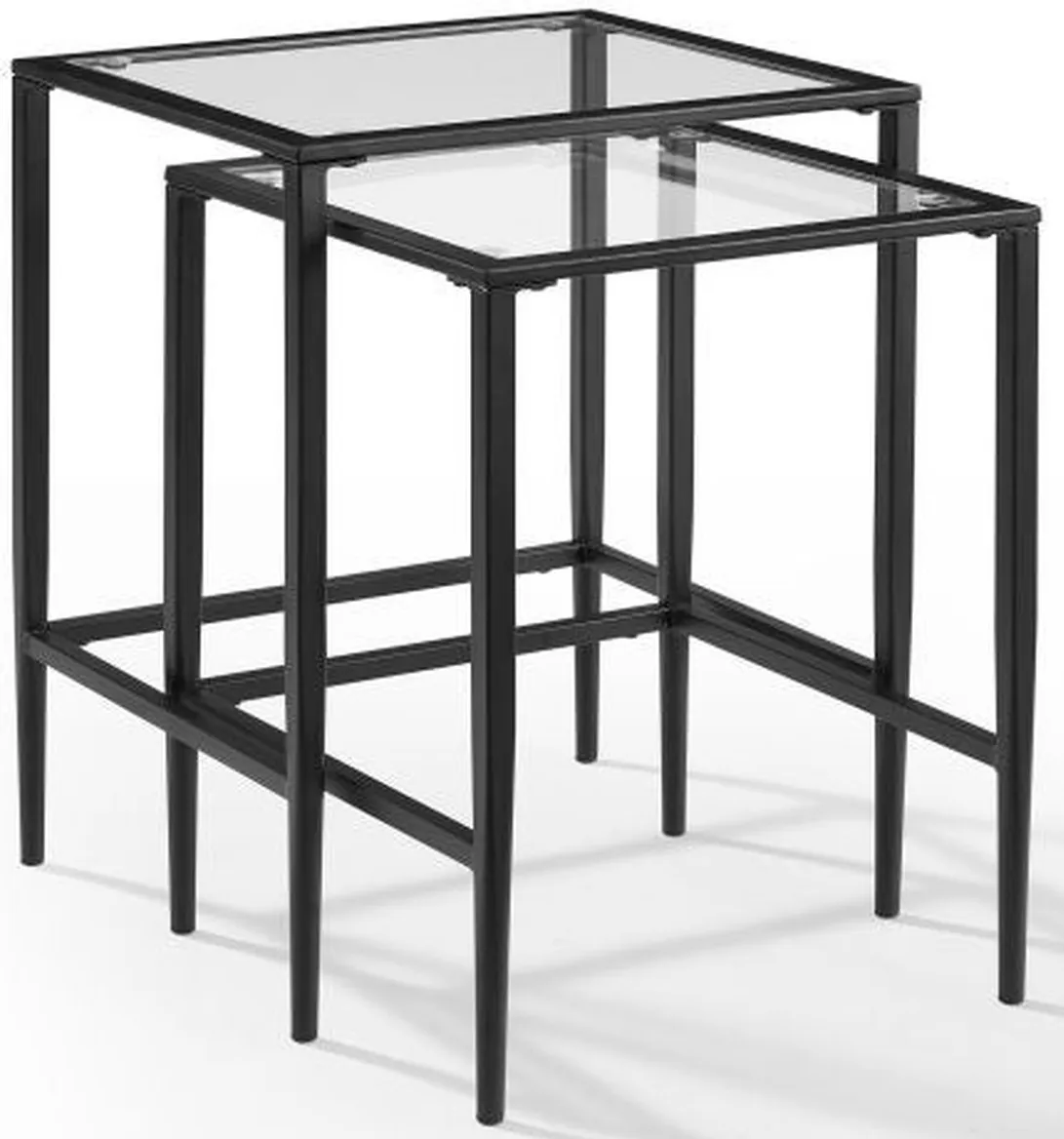 Crosley Furniture® Ashton 2-Piece Matte Black Nesting Table Set