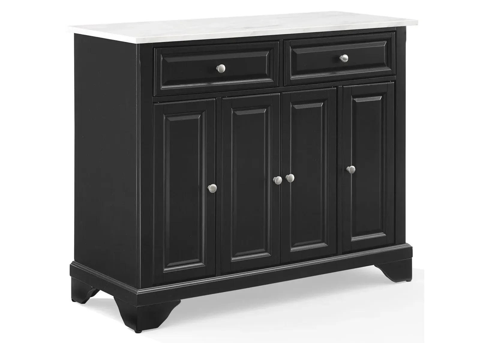 Crosley Furniture® Avery Distressed Black/White Marble Kitchen Island/Cart