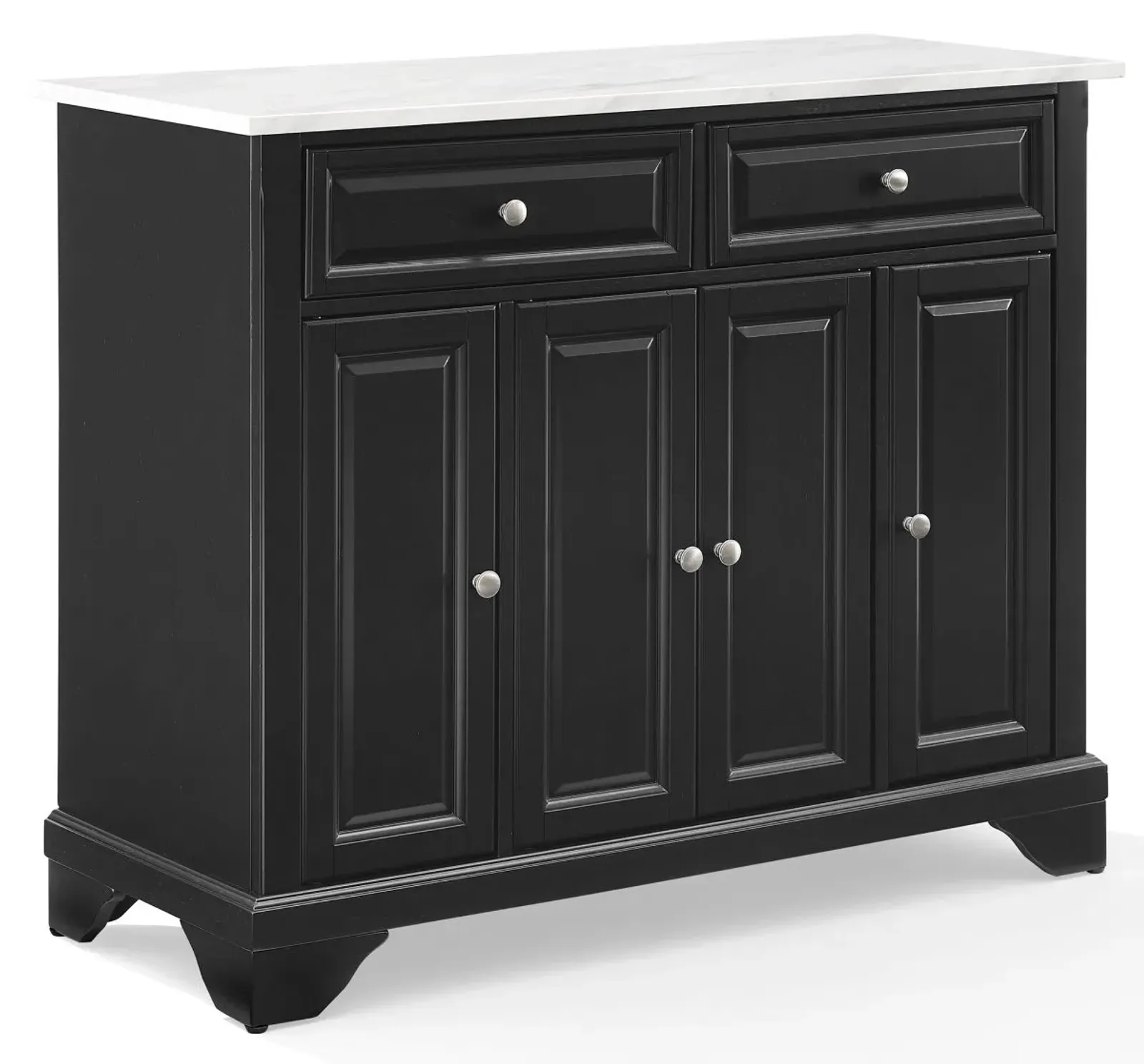 Crosley Furniture® Avery Distressed Black/White Marble Kitchen Island/Cart