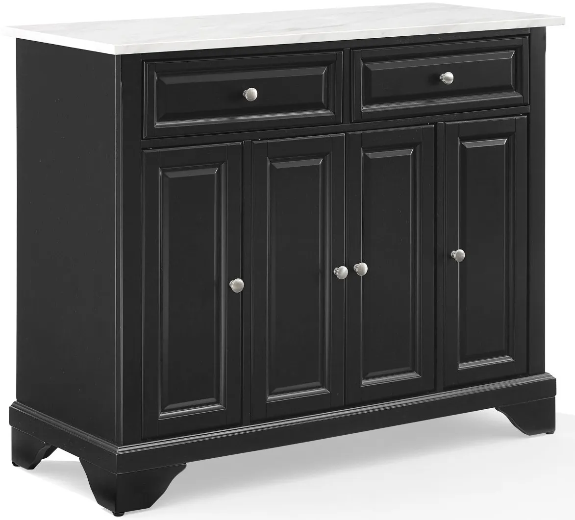 Crosley Furniture® Avery Distressed Black/White Marble Kitchen Island/Cart